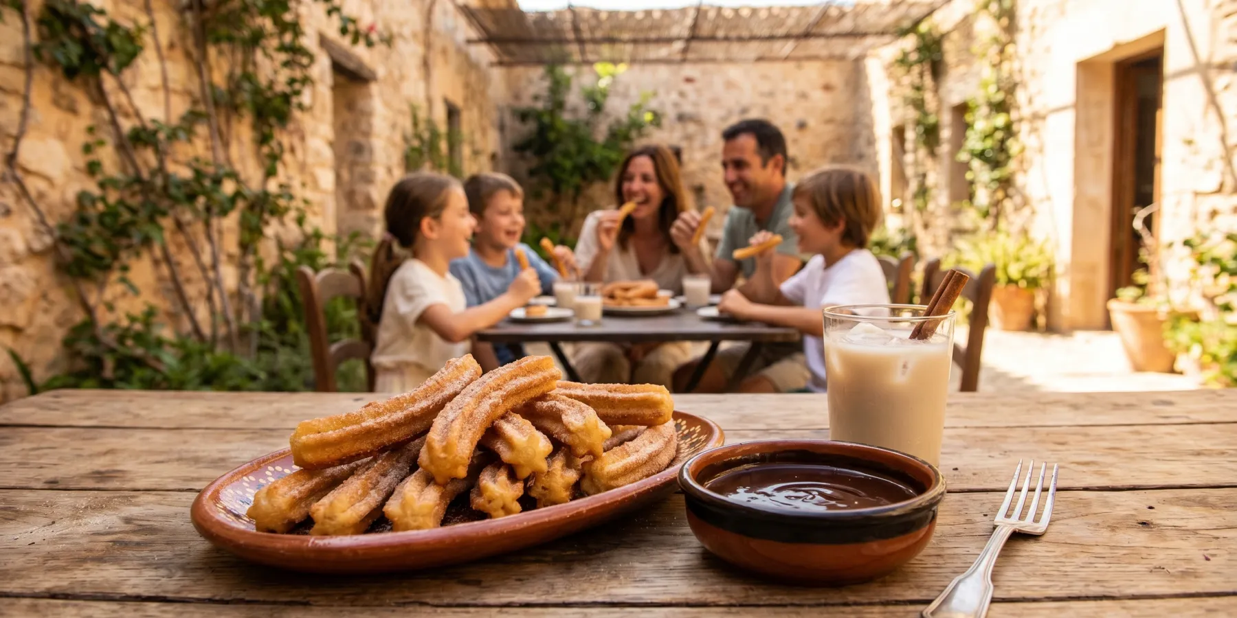 Churros με σάλτσα σοκολάτας