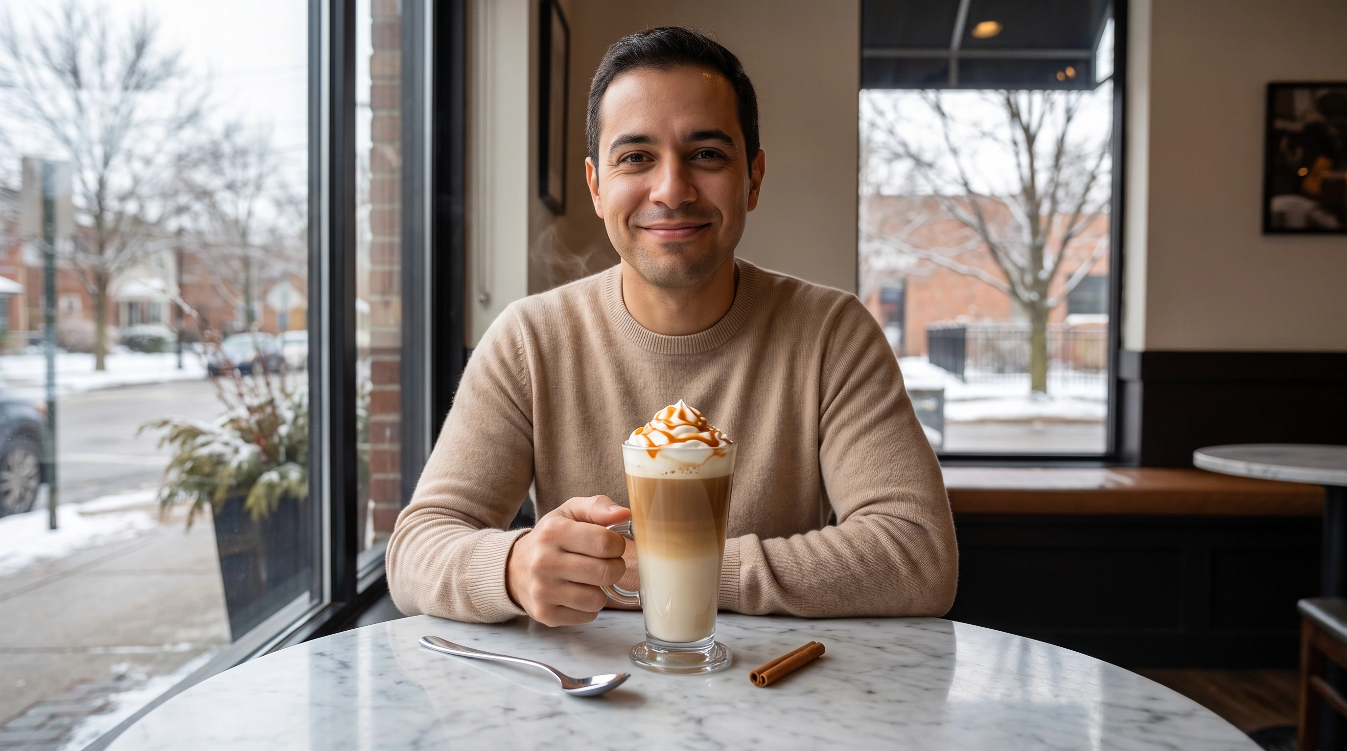 Latte cremoso de caramelo