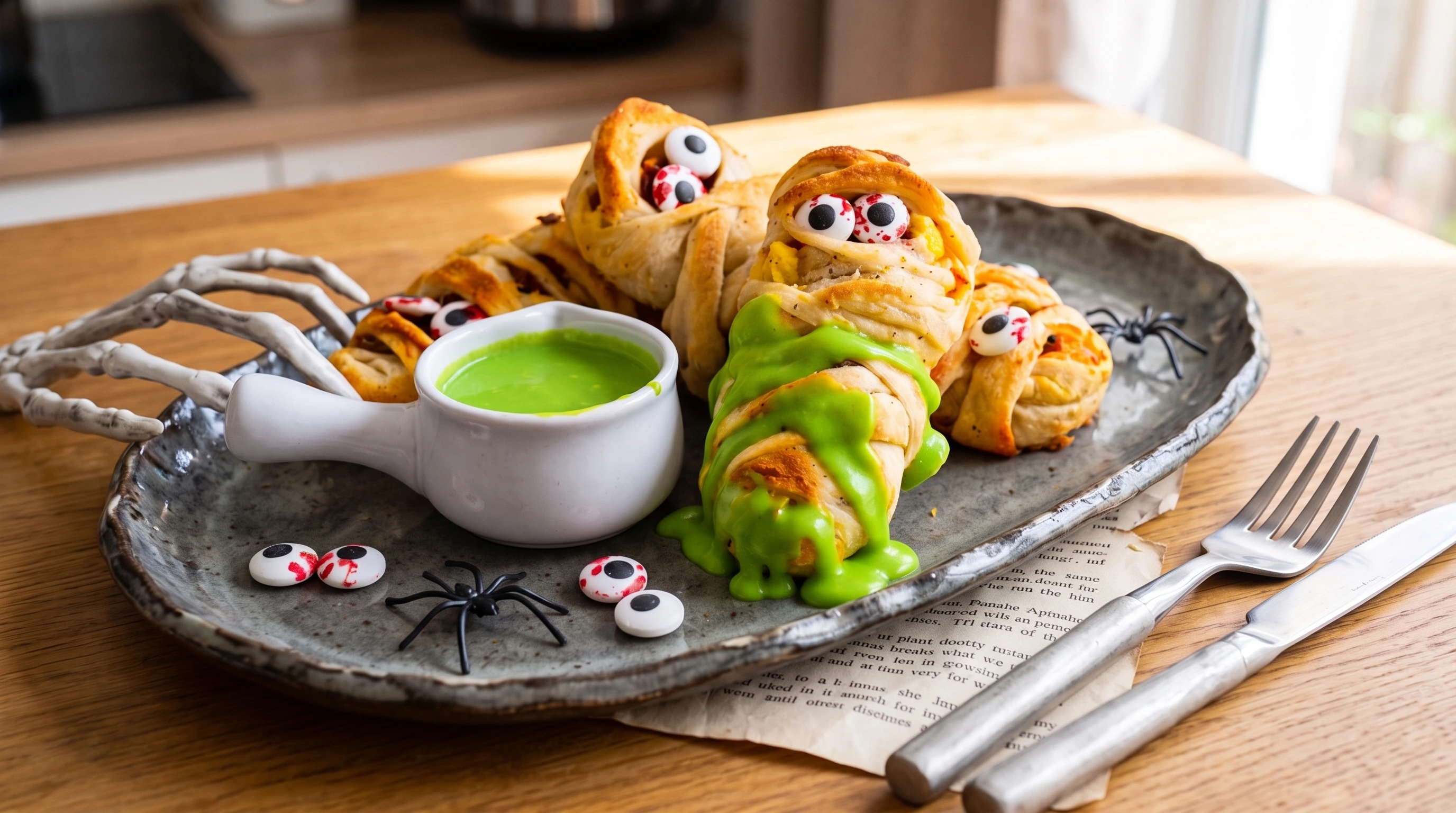 Halloween Mummy Breakfast Rolls