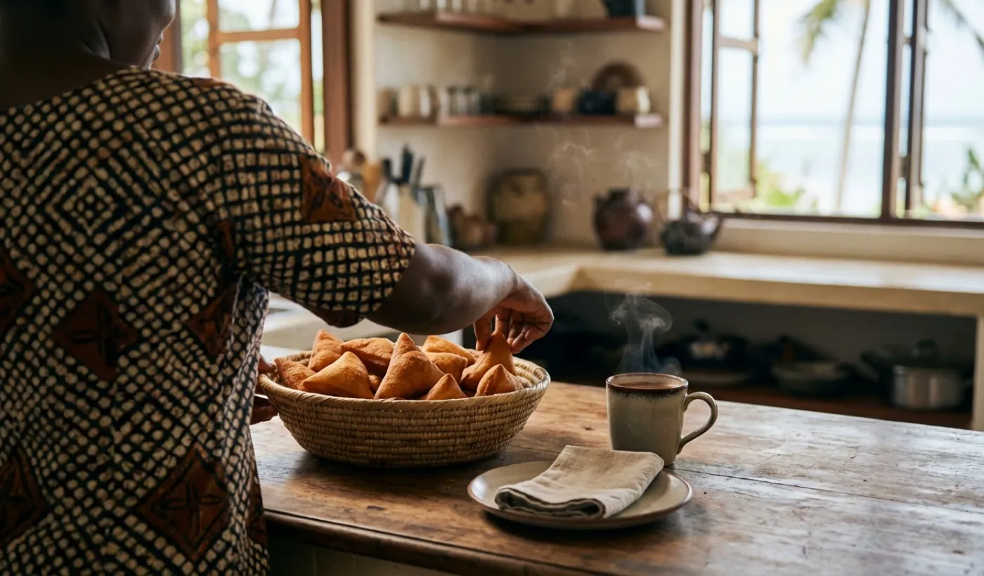Triangles de noix de coco épicées pour le thé du matin