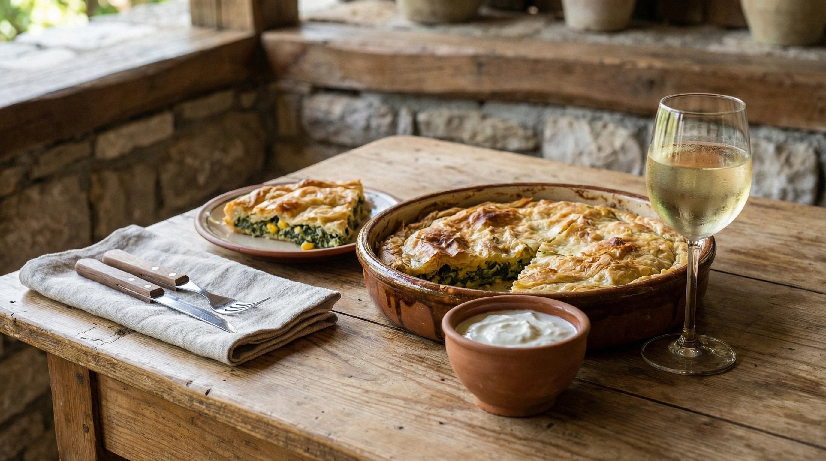Кукурузный пирог с шпинатом Casserole