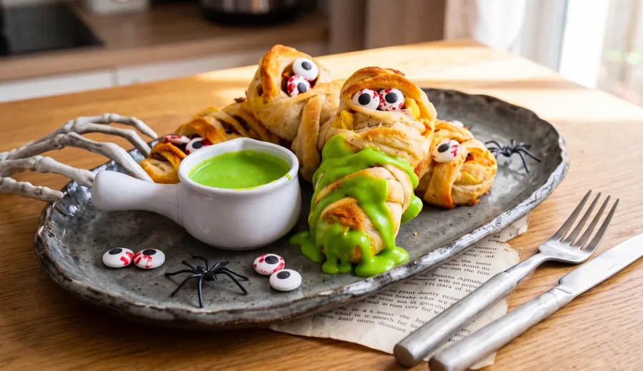 Spooky Mummy Breakfast Rolls