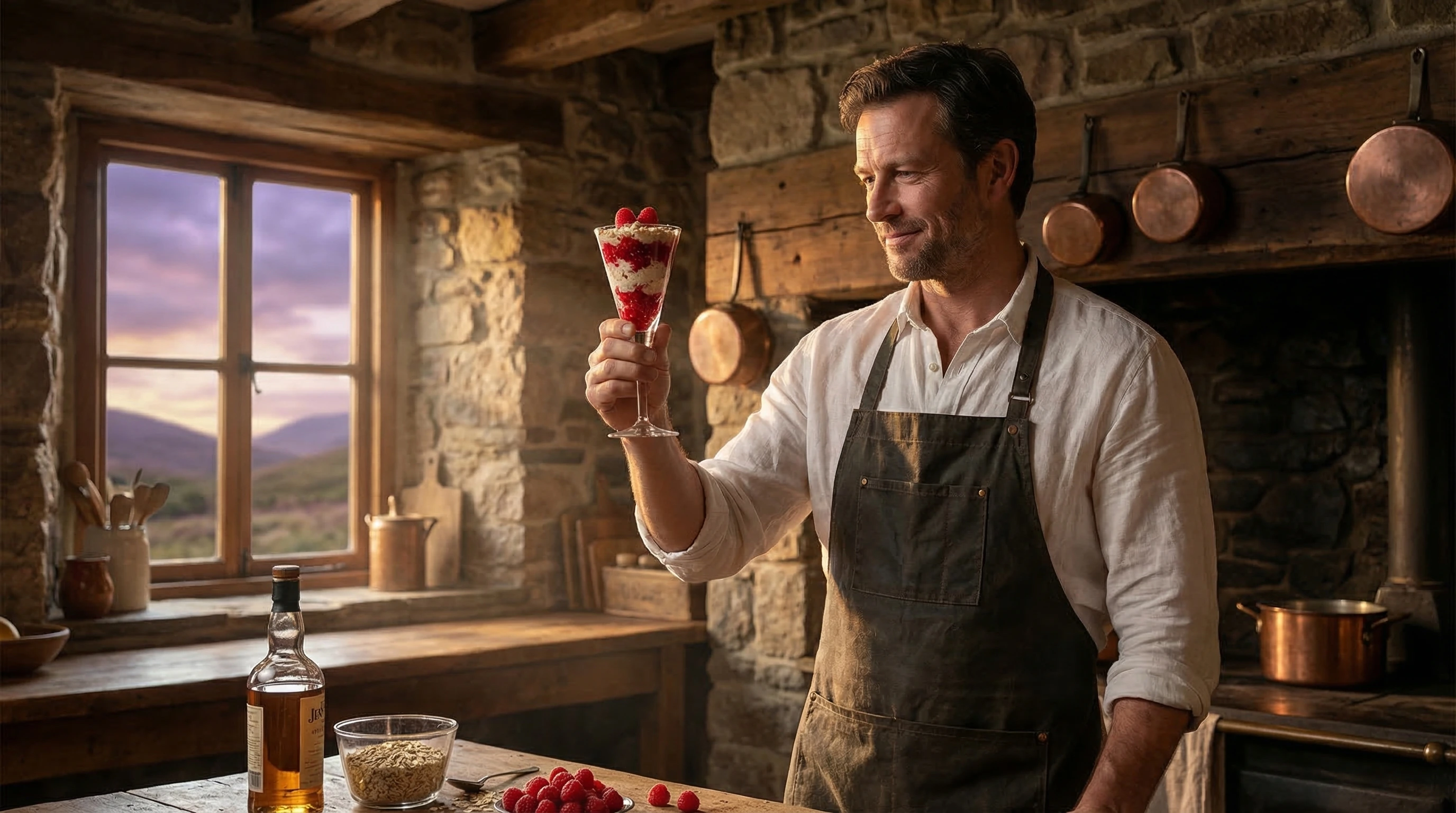 Cranachan escocés con las bayas