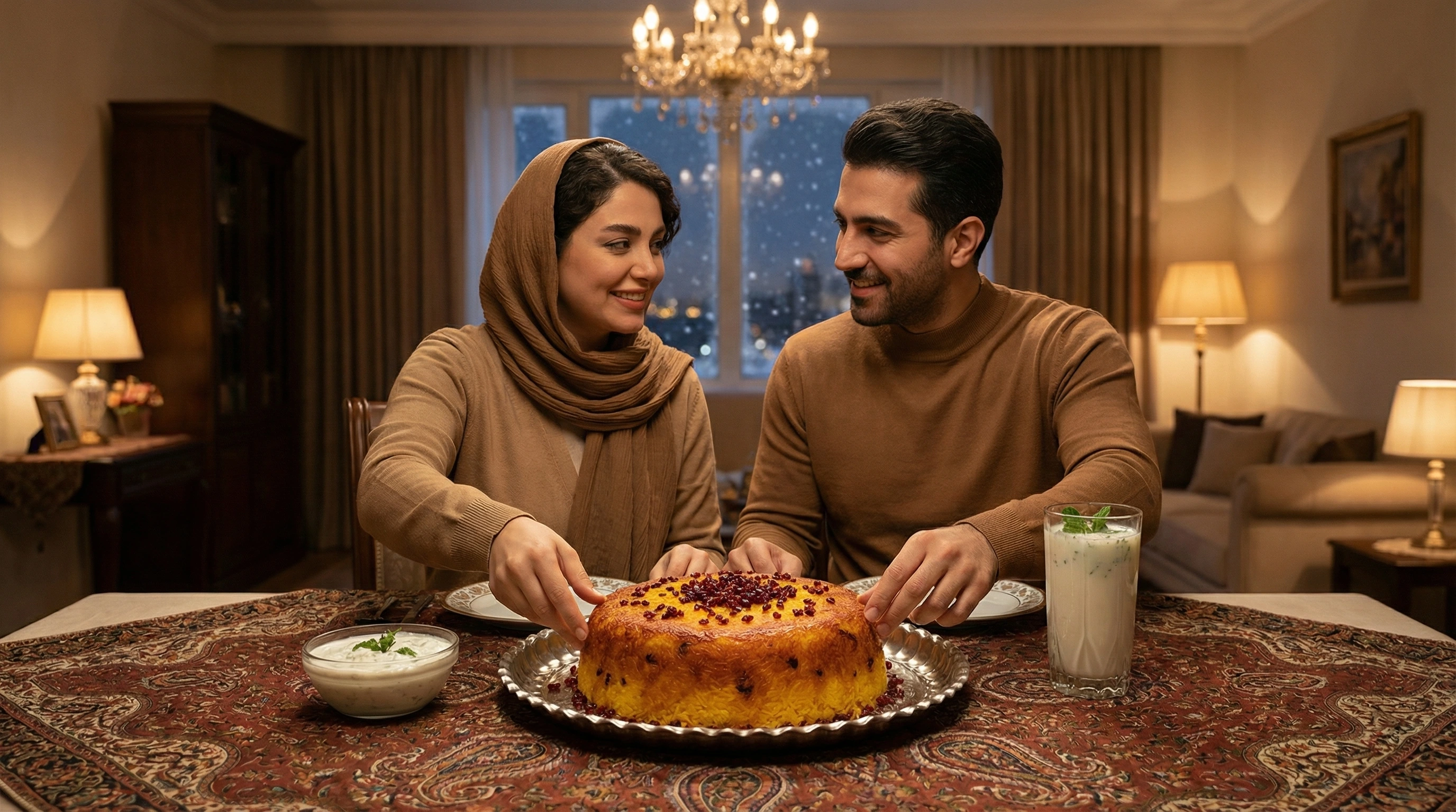 Persian Saffron Rice (Tachin)