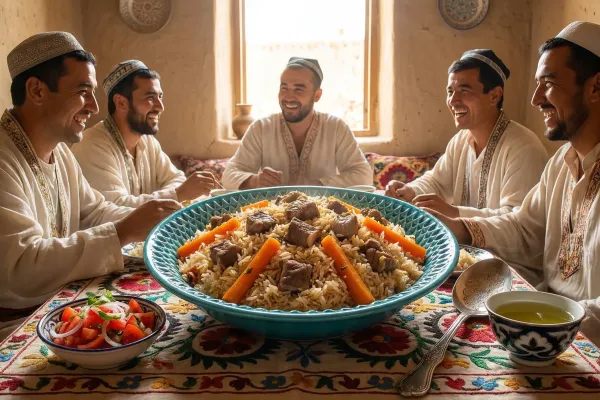 Uzbek plov (Rice with lamb & carrot)