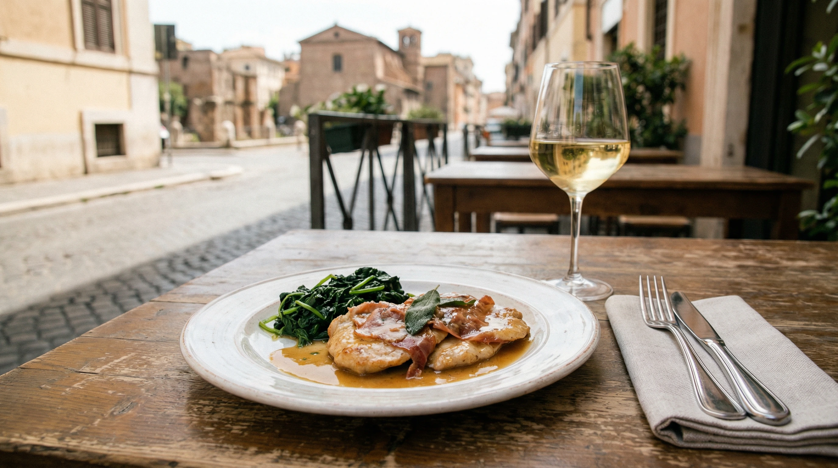 Saltimbocca de pollo a la romana