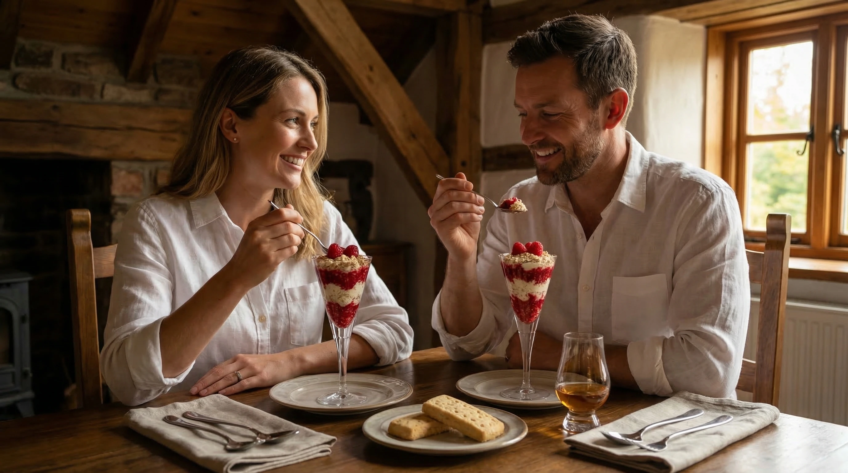 Cranachan escocés con las bayas