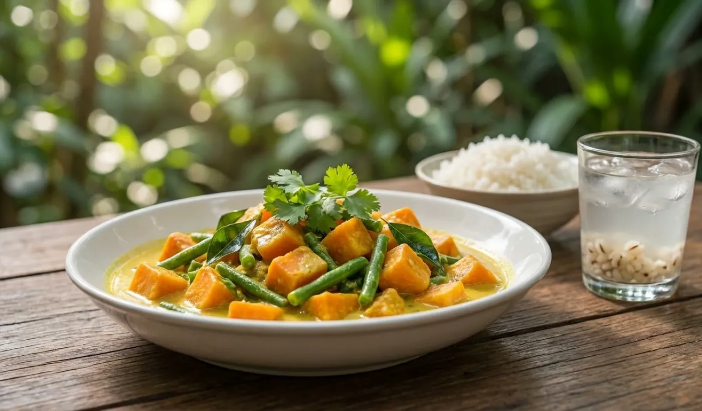 Creamy Coconut Comfort with Sweet Potato and Green Beans