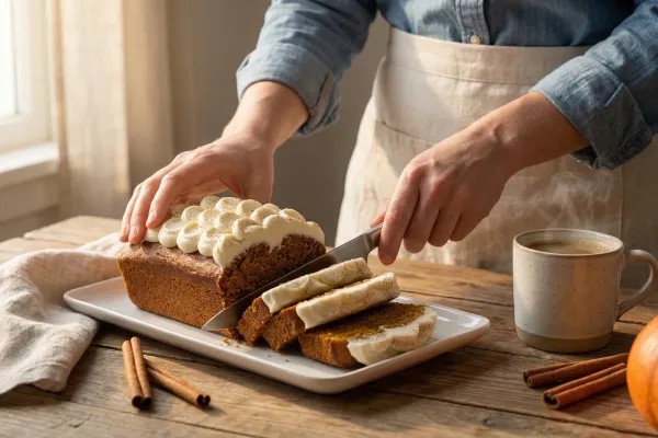 Pumpkin Bread with Cream Cheese frosting