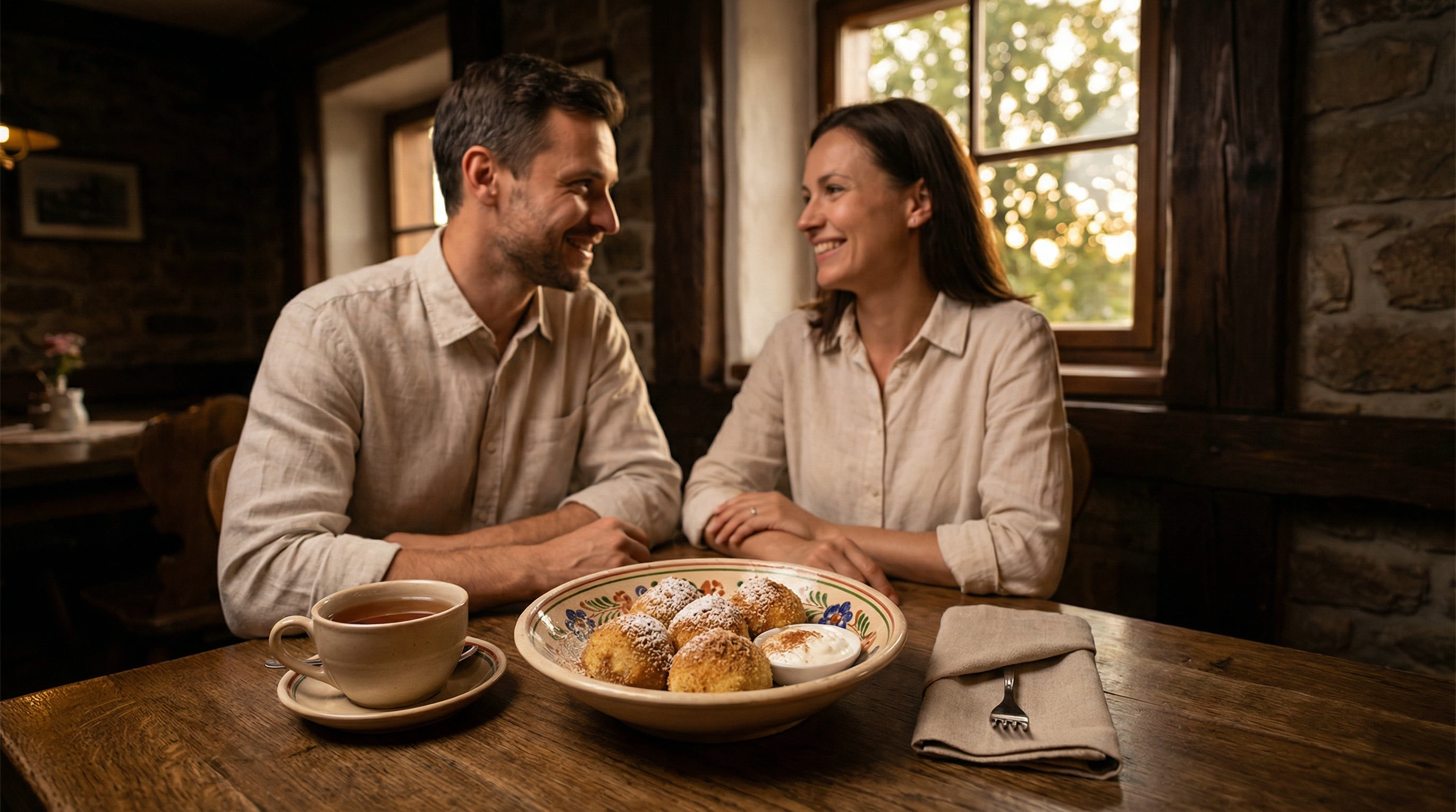 Plum Dumplings with Breadcrumbs