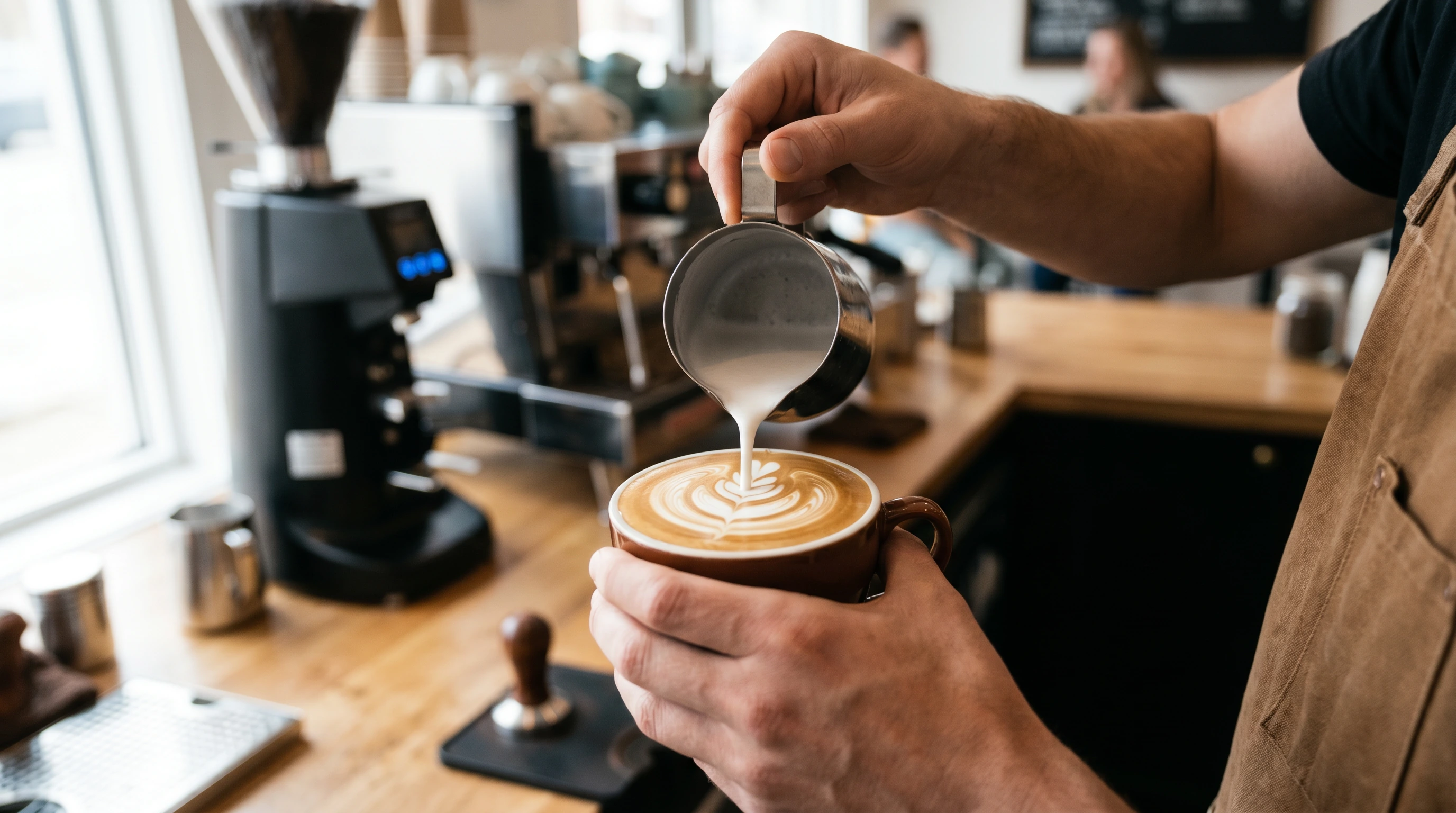 La prueba de la tienda de café para leches de base vegetal