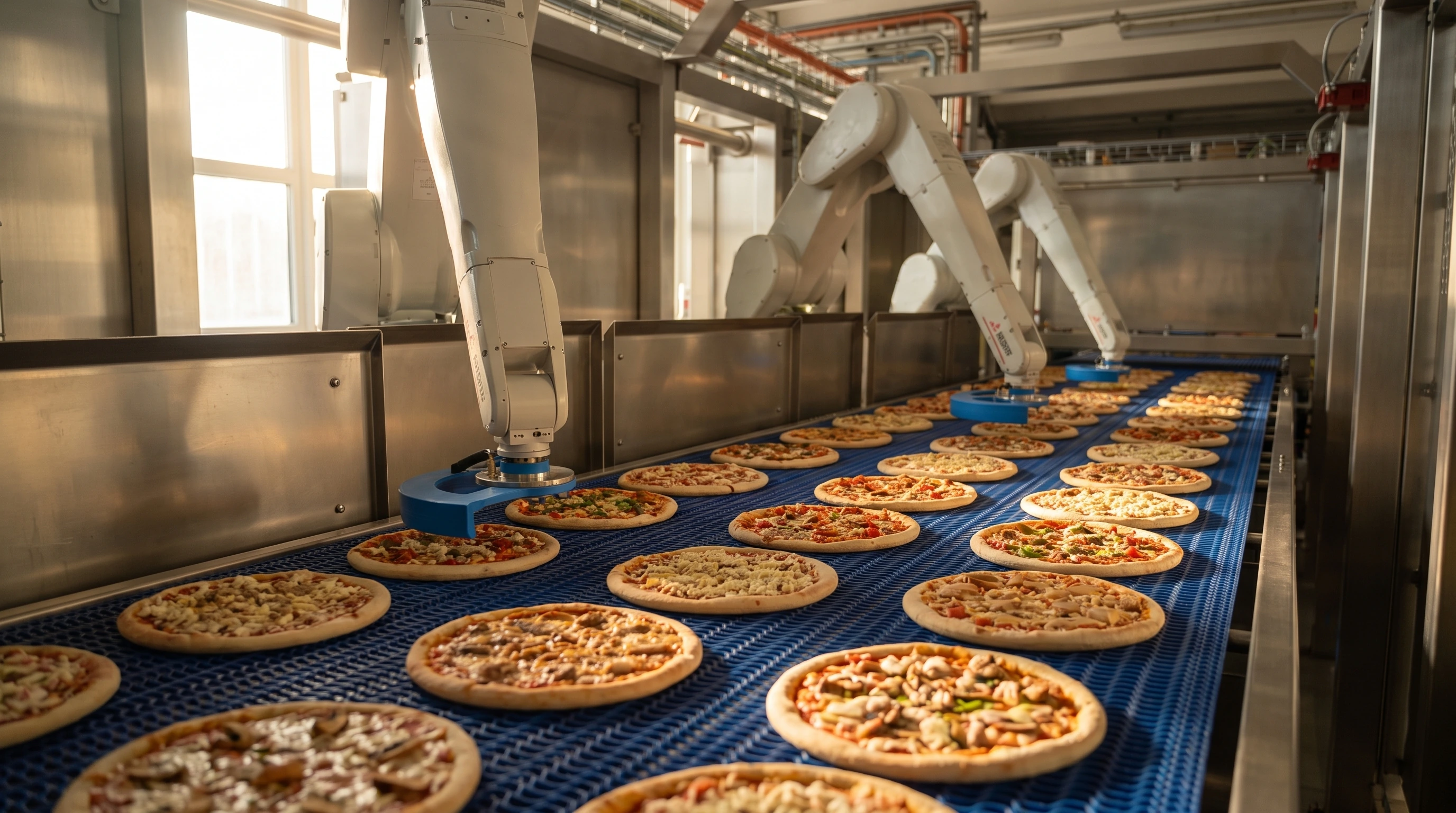 Robotic pizza system keeps production lines moving