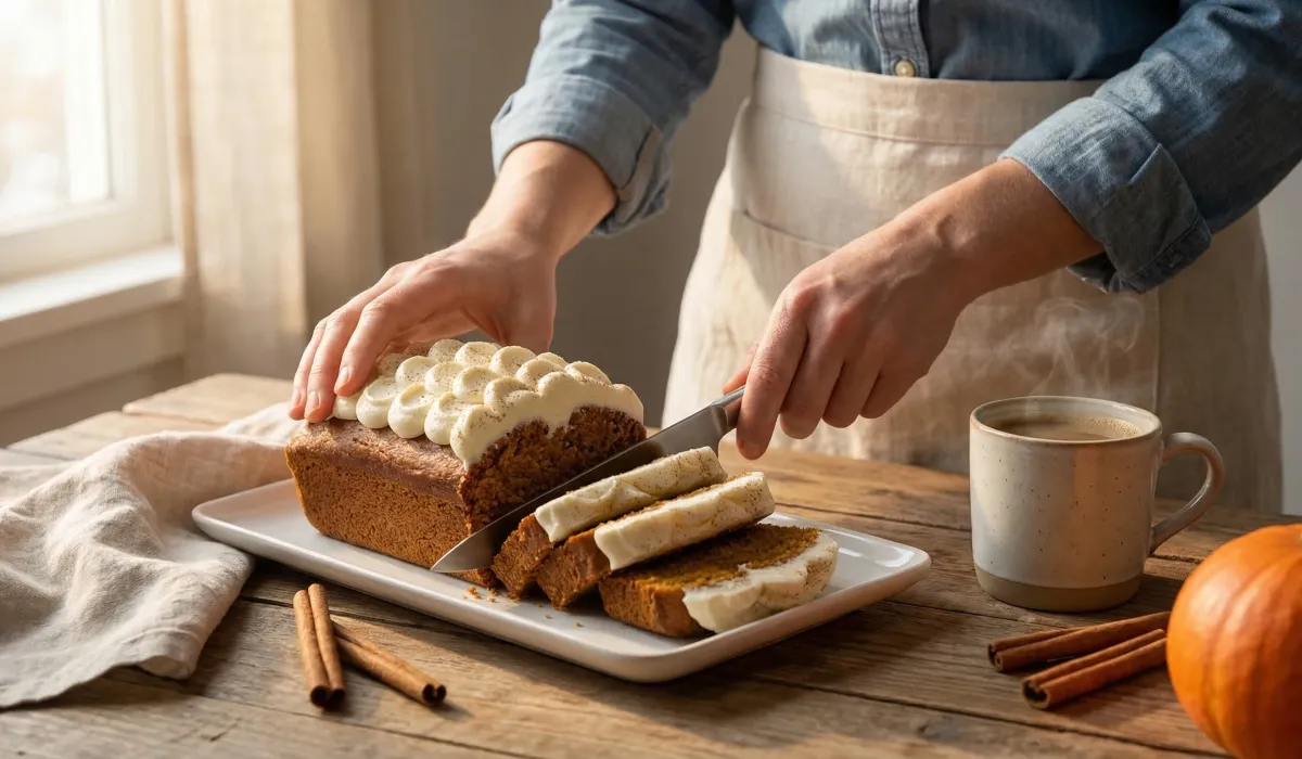 Pumpkin Bread with Cream Cheese frosting
