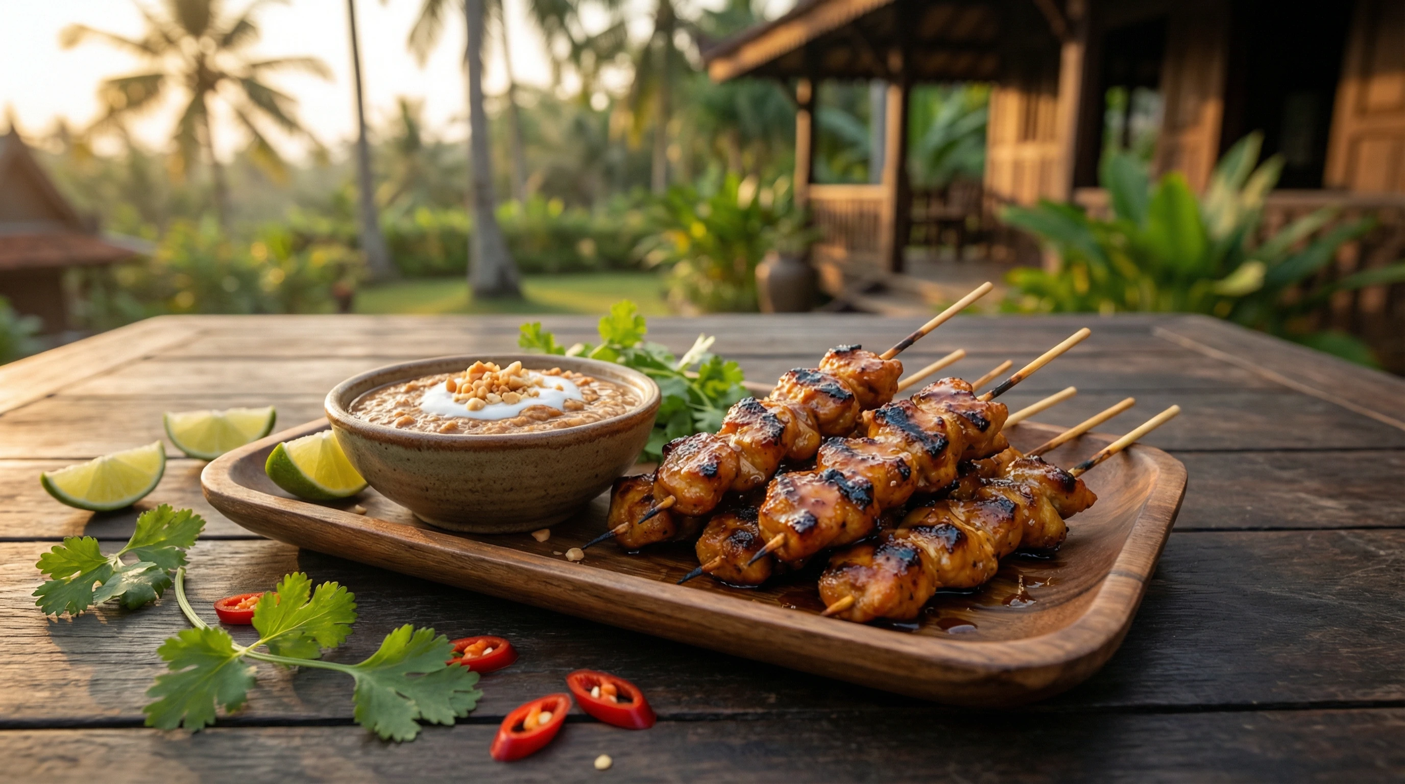 Цыпленок Satay с арахисовым соусом