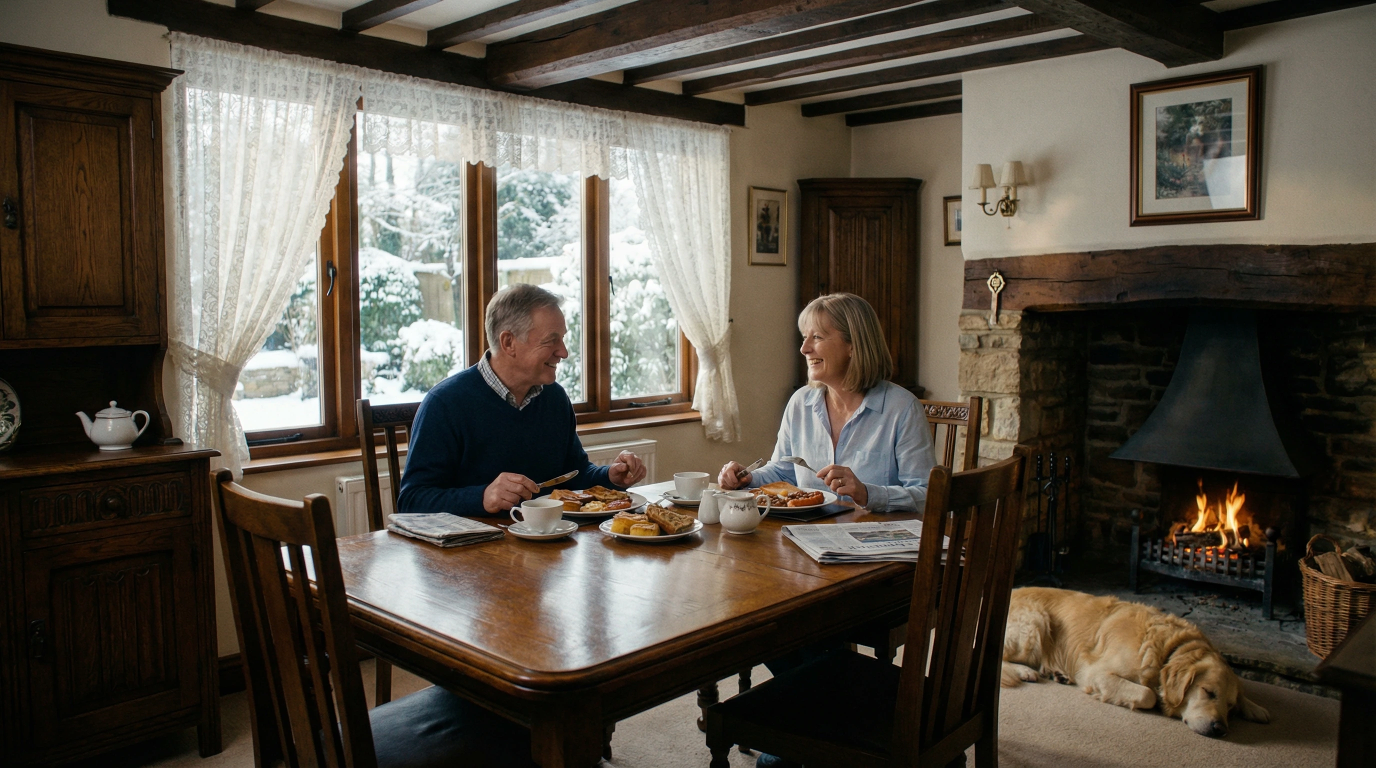 English Breakfast with Sausages and Bacon