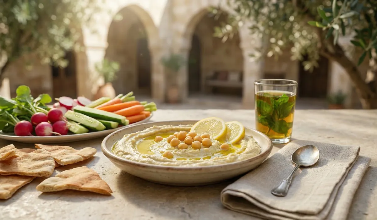 Hummus de alcachofas y <0>limón</0>.